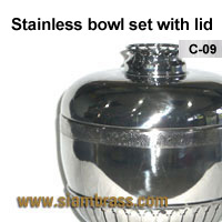Stainless bowl set with lid