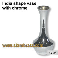 India shape vase with chrome